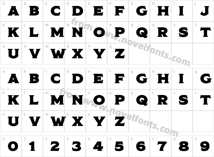 Modesto Initials FillCharacter Map