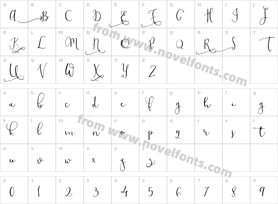 Modesty Regular ByMCTCharacter Map