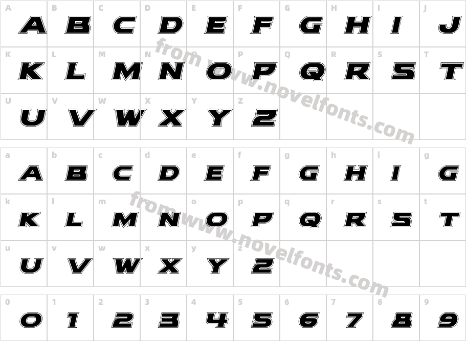 Modi Thorson Academy ItalicCharacter Map