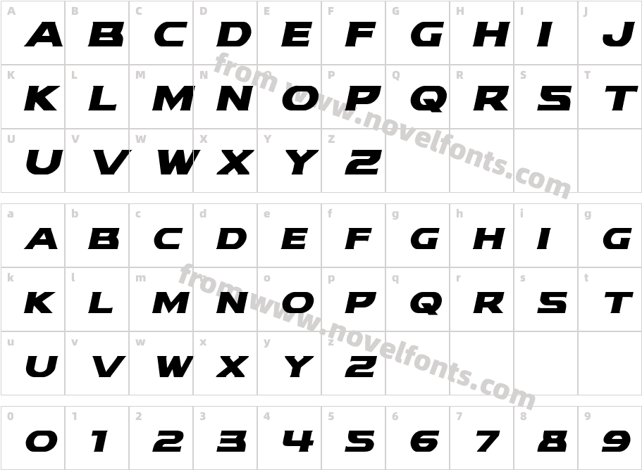 Modi Thorson ItalicCharacter Map