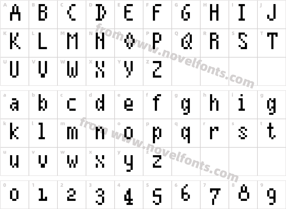 Modus CondensedCharacter Map