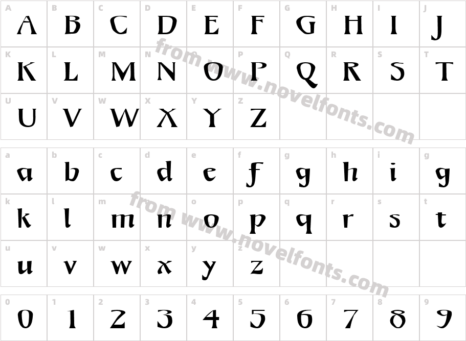 Mojacalo AHCharacter Map