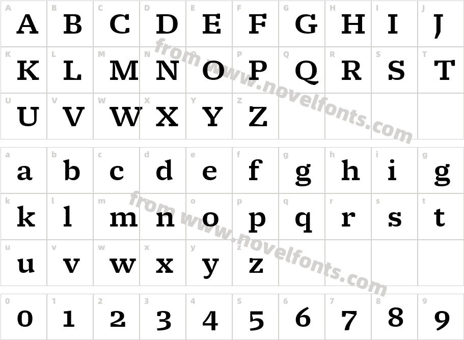 Molto MediumCharacter Map