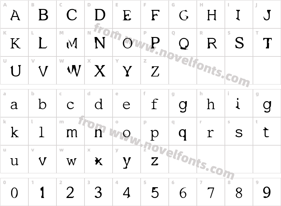 Mongrel 1Character Map