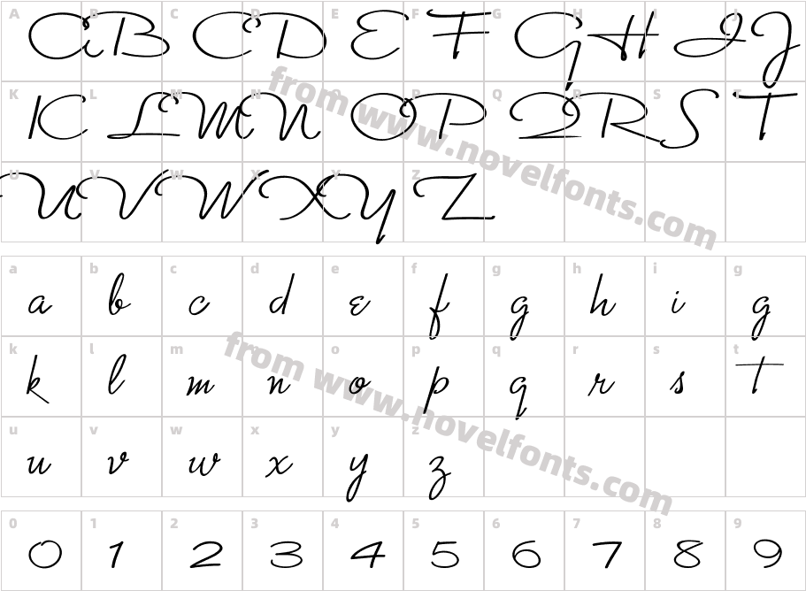 Monika ' Upright'Character Map