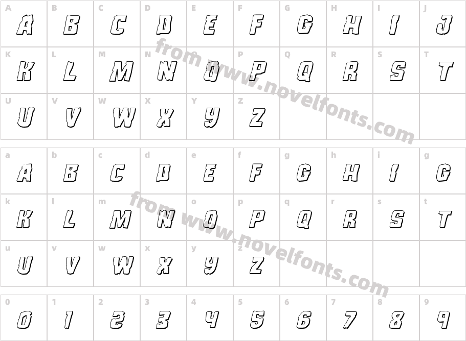 Monster Hunter 3D ItalicCharacter Map