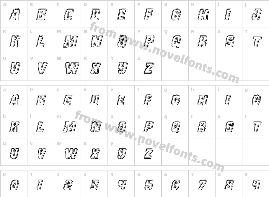 Monster Hunter Engraved ItalicCharacter Map