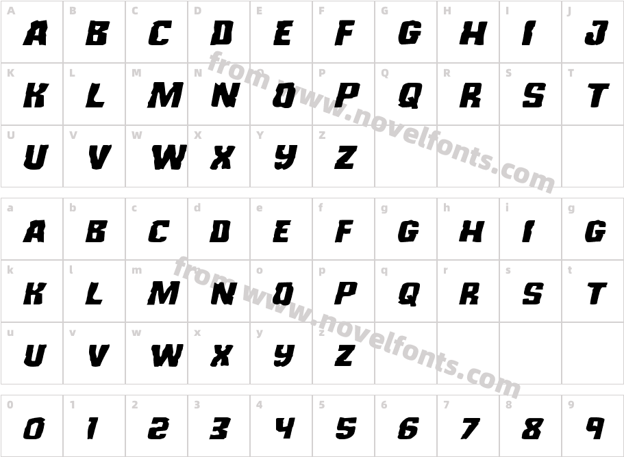 Monster Hunter Expanded ItalicCharacter Map