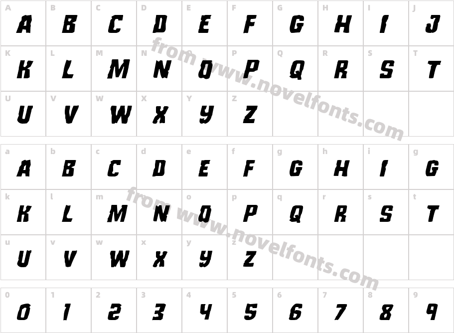 Monster Hunter ItalicCharacter Map