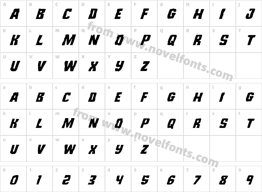 Monster Hunter Super ItalicCharacter Map