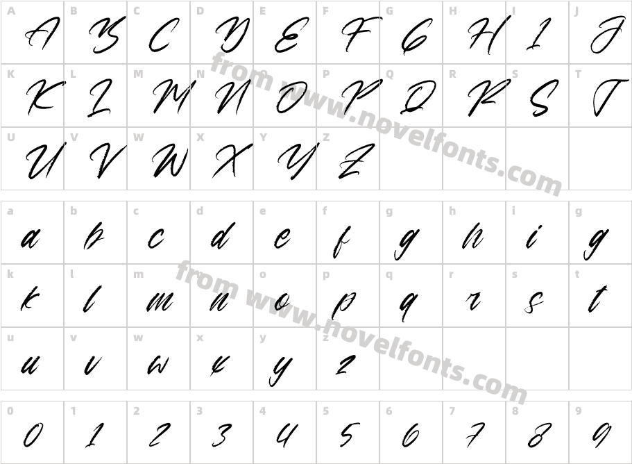 Montellast Knights ItalicCharacter Map