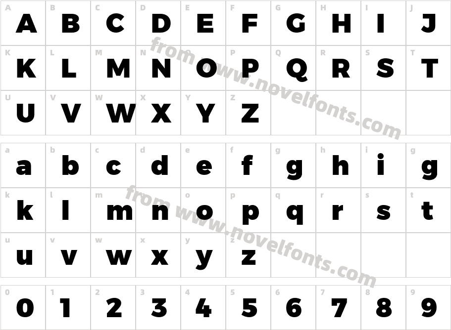 Montserrat BlackCharacter Map