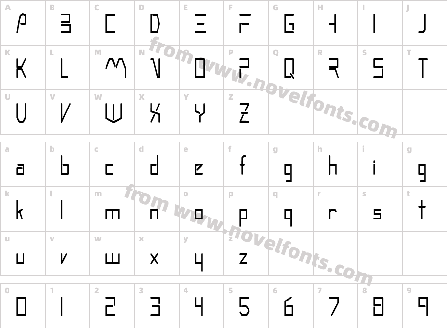 Moonwalker Condensed RegularSWFTECharacter Map