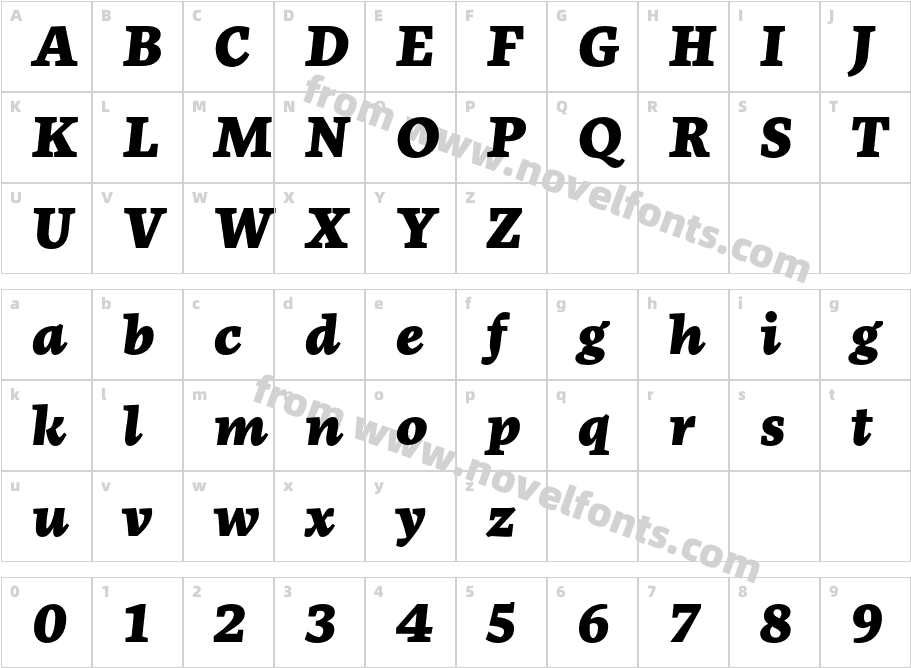 More Pro Wide Black ItalicCharacter Map