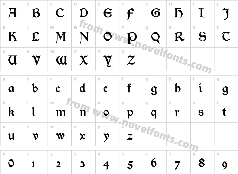 Morris Roman Alternate BlackCharacter Map