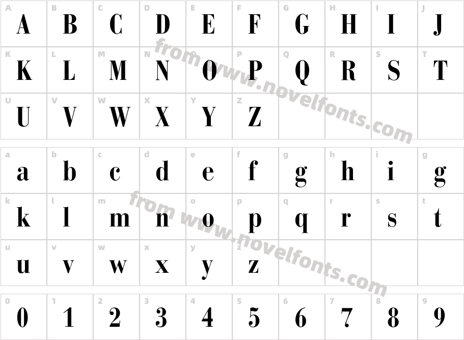 Bodoni Bauer BQCharacter Map