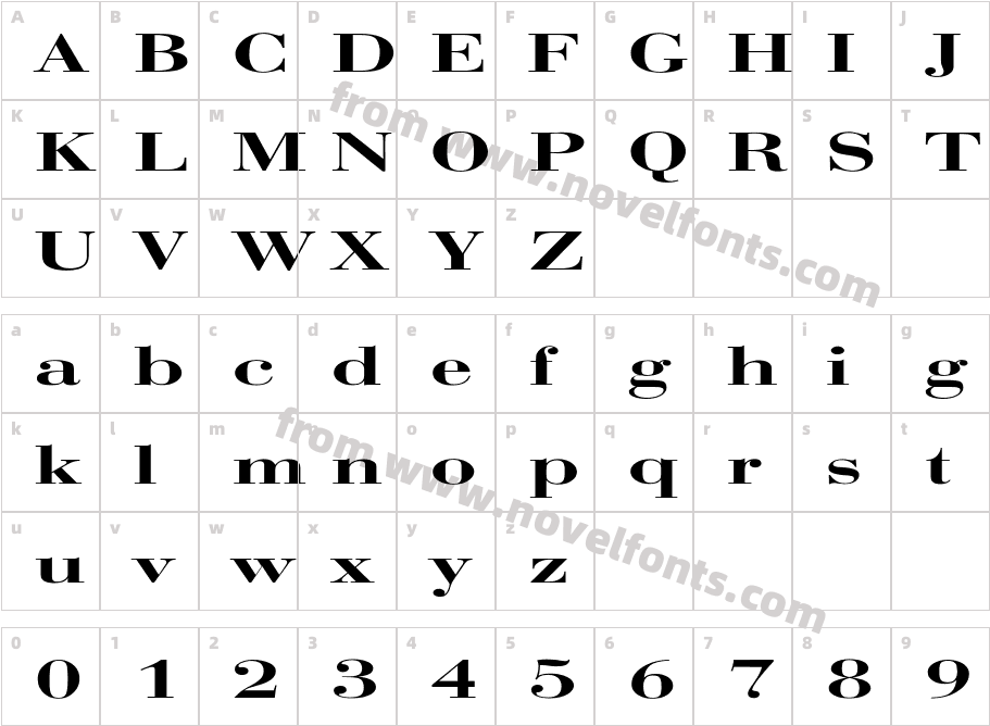 Bodoni ExtendedCharacter Map