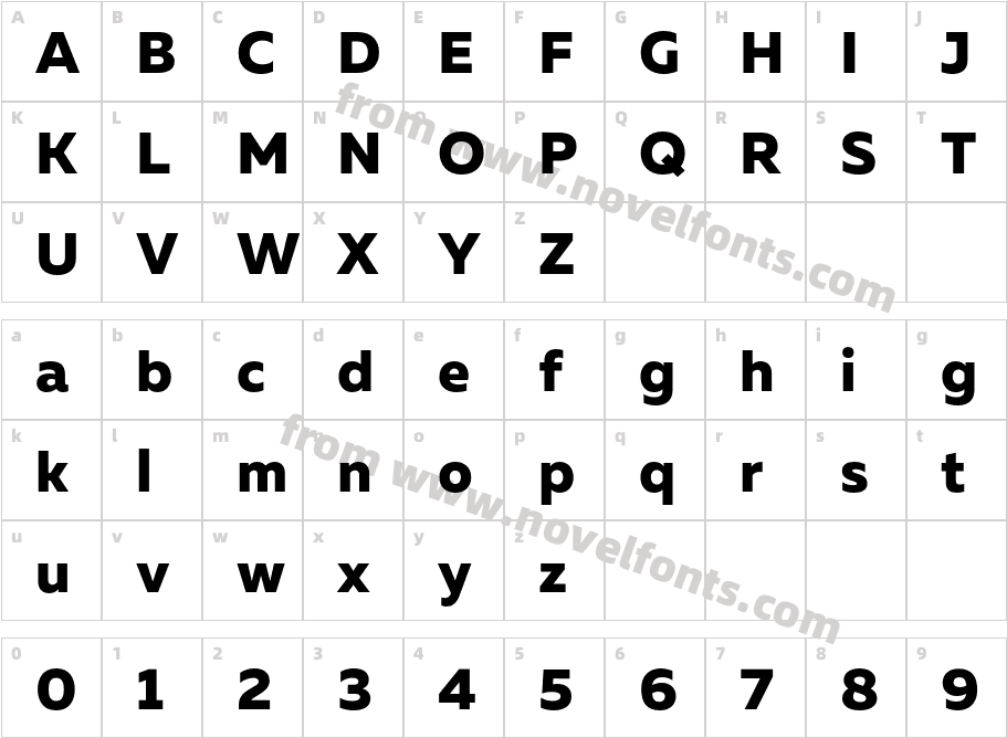 Muller Extra BoldDEMOCharacter Map