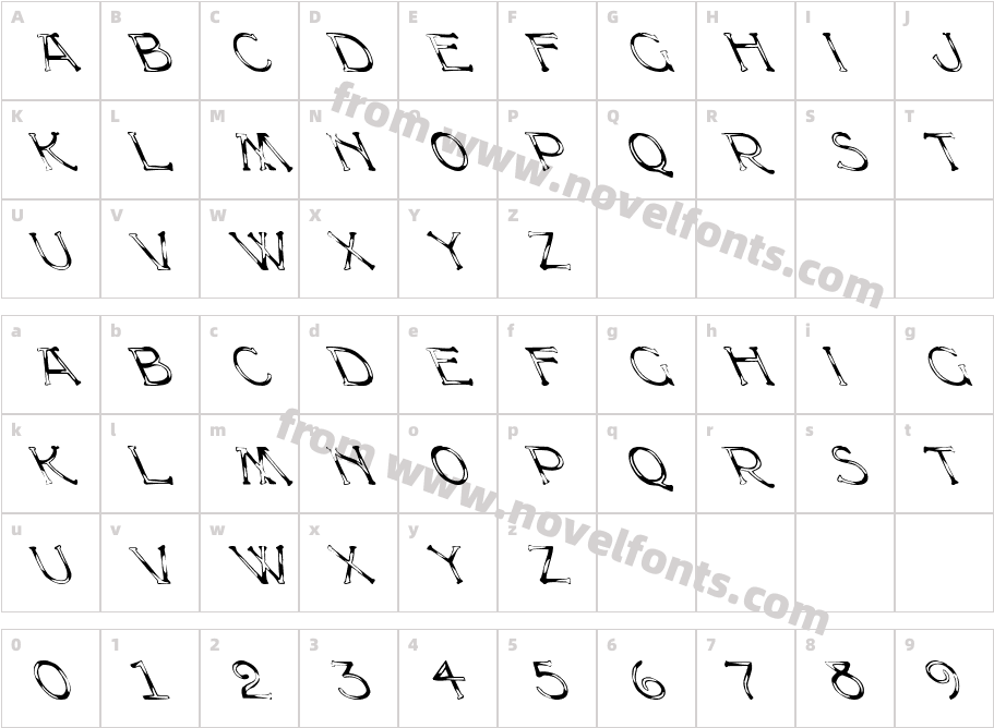 Multiform Caps LeftCharacter Map