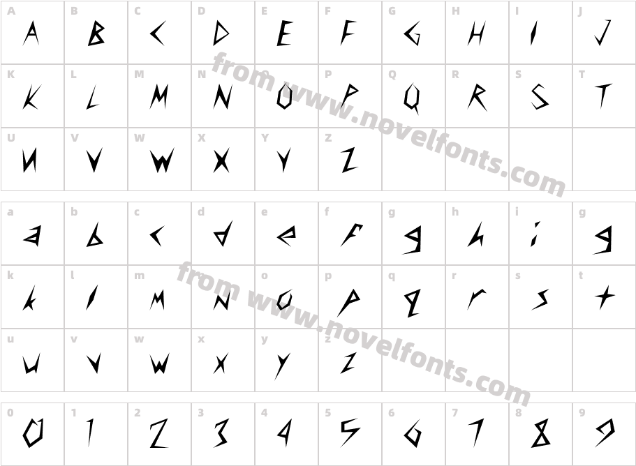 MunsyFontCharacter Map