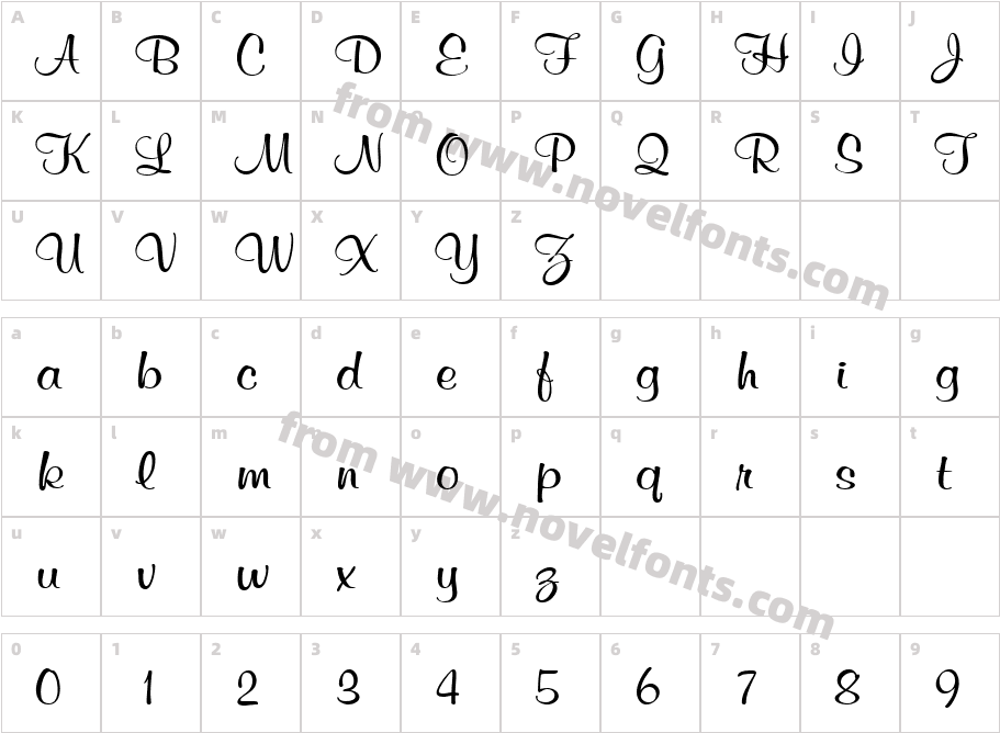 Murphy Script Viva RegularCharacter Map