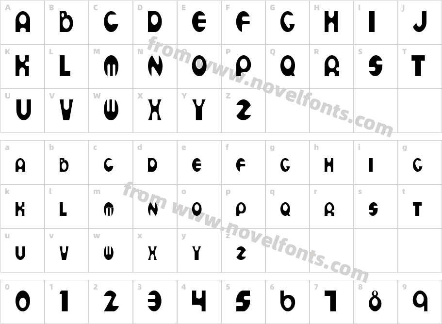 Mutant Condensed Plain SwfteCharacter Map