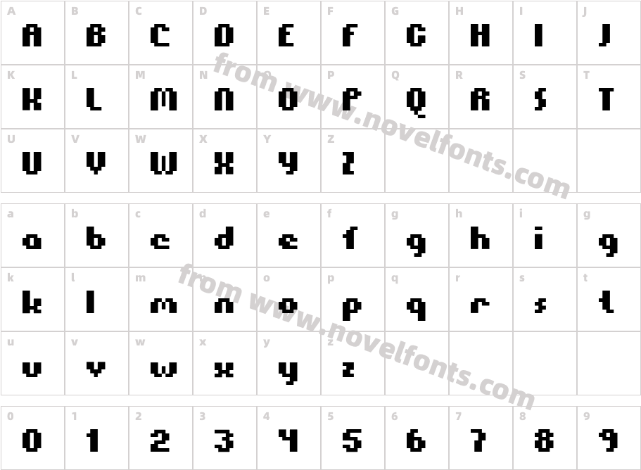 Myopic BoldCharacter Map