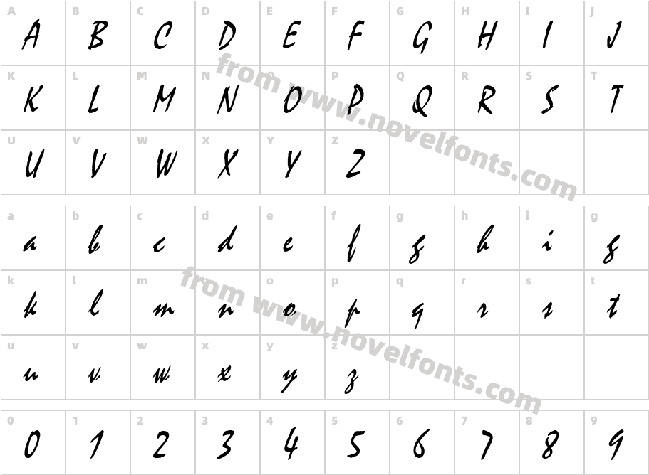 Mystic Condensed ItalicCharacter Map