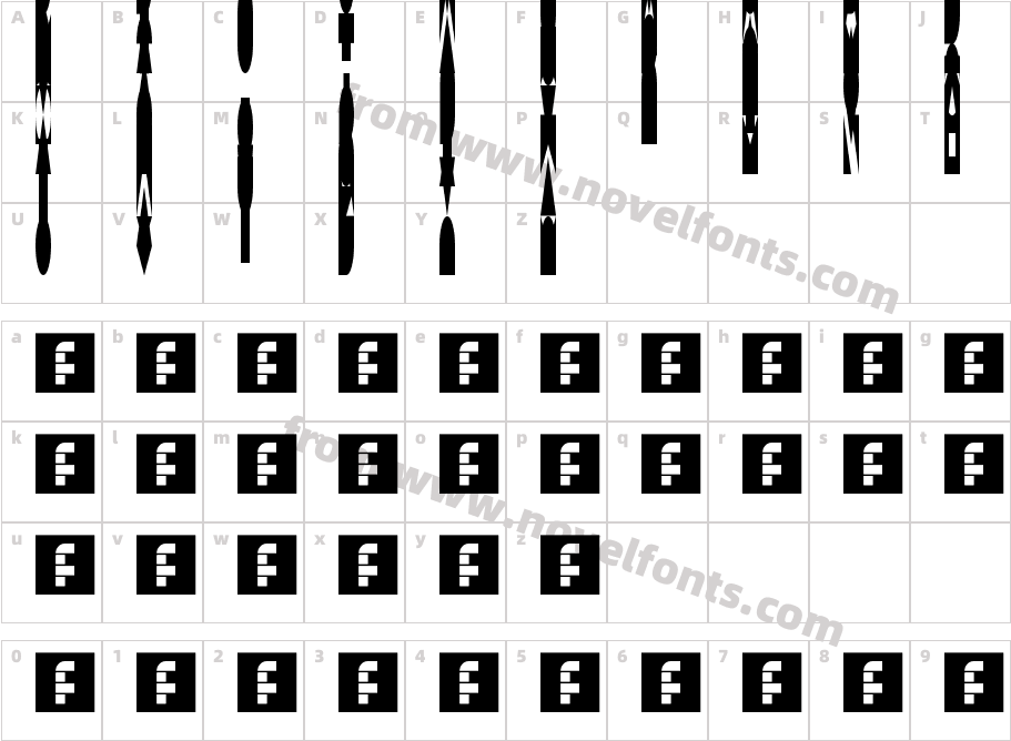 N.E. Neurocompressed Pictograms RegularCharacter Map