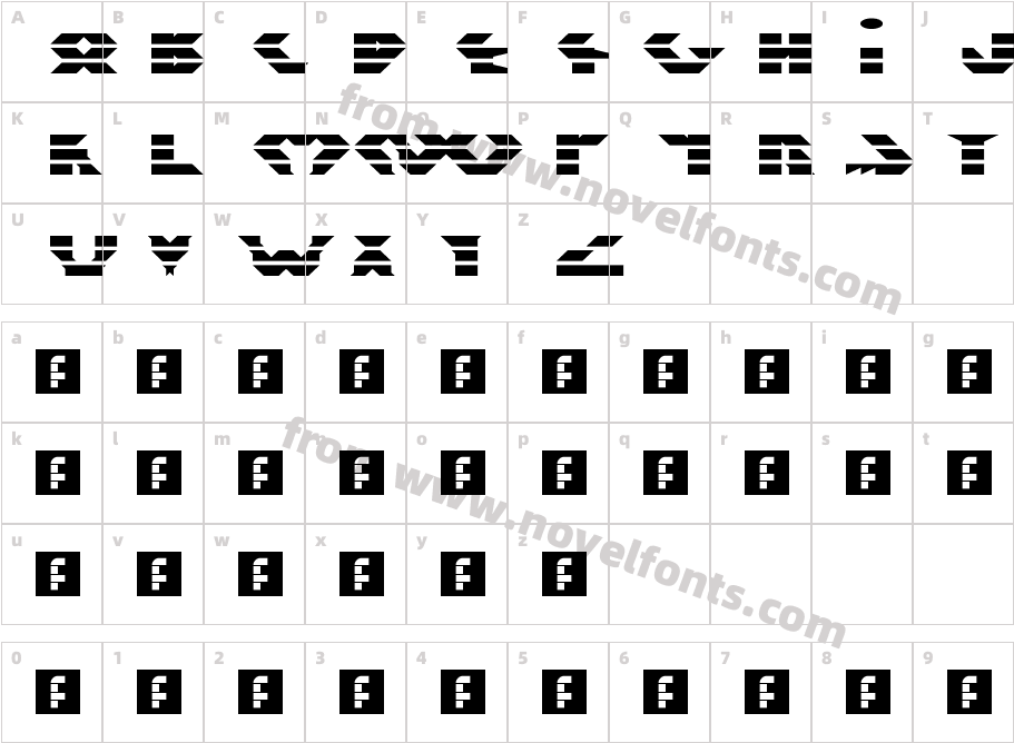 N.E. Neuroshift RegularCharacter Map