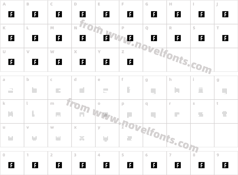 N.E. Punched Techre RegularCharacter Map