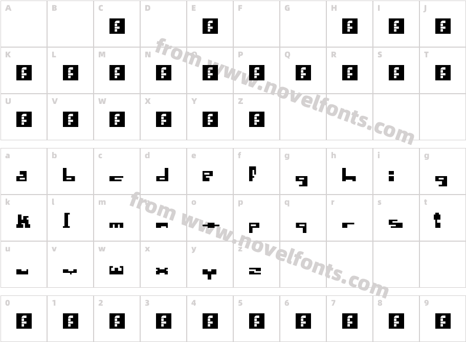 N.E. Stylish Newbix RegularCharacter Map