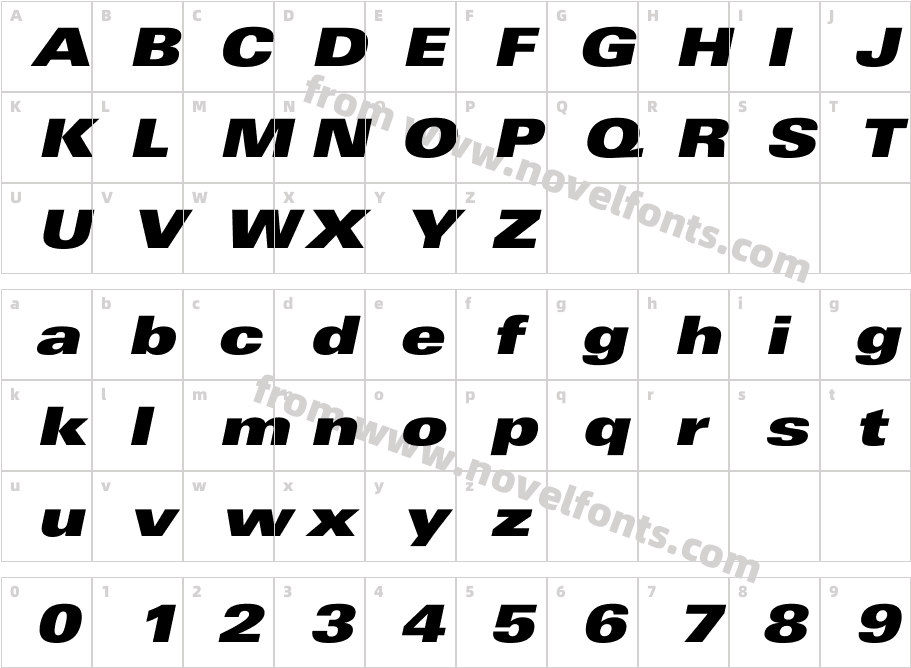 NCAA UWGB Phoenix ItalicCharacter Map