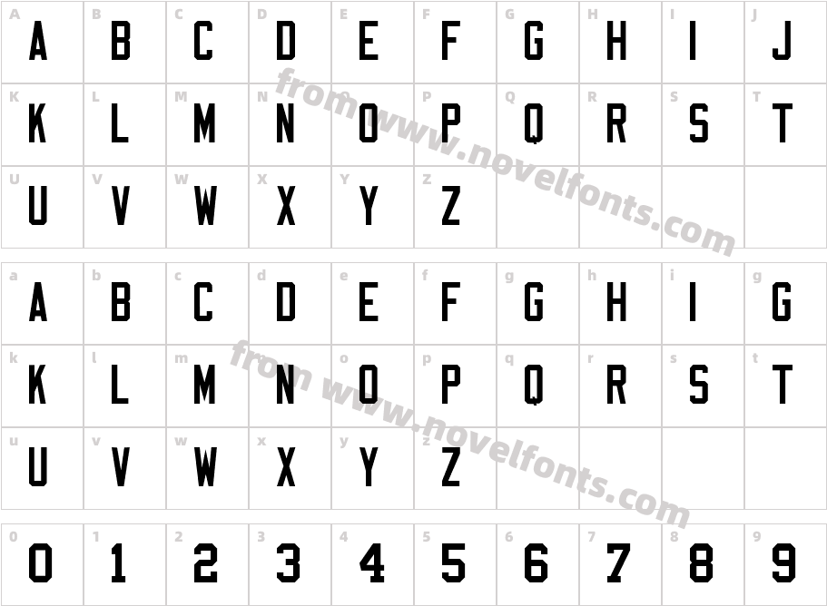 NFL Varsity Block BCharacter Map