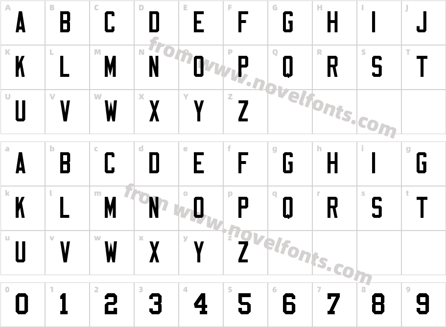 NFL Varsity Block DCharacter Map