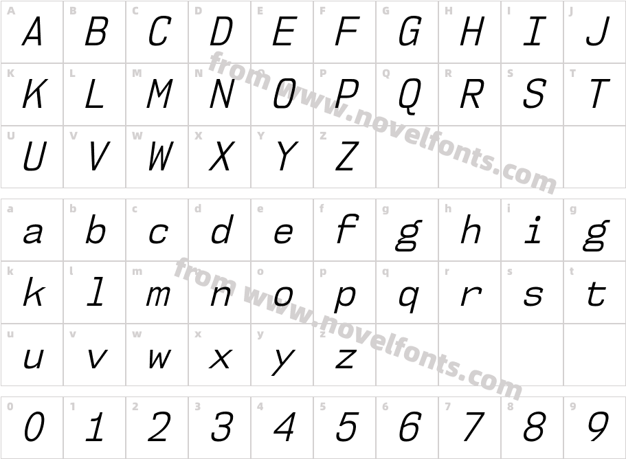 NK57MonospaceScBk-ItalicCharacter Map