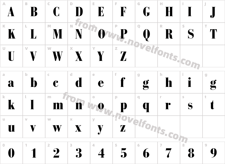 Bodoni Recut BlackCondensed SSi NormalCharacter Map