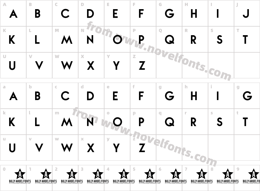 NOVA BOLDCharacter Map