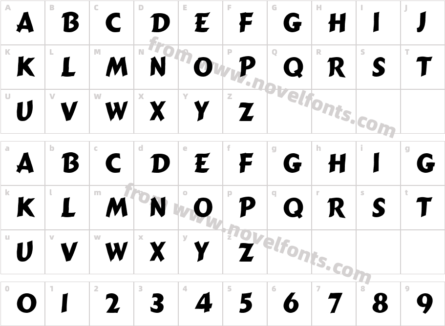 NVT Can Cun BoldCharacter Map