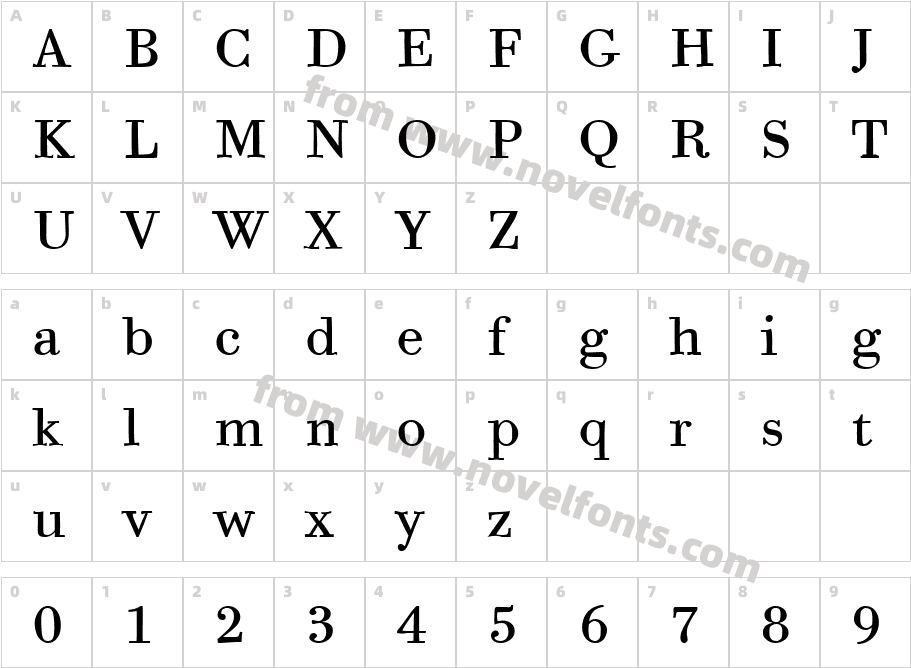 Bodoni Six ITC TT BookCharacter Map