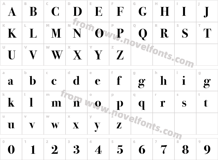 Bodoni SvtyTwo ITC TTCharacter Map