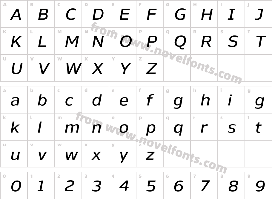 Nauman Demi Bold ItalicCharacter Map