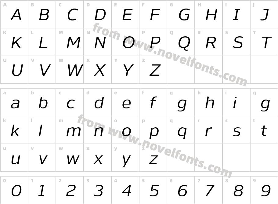 Nauman Medium ItalicCharacter Map