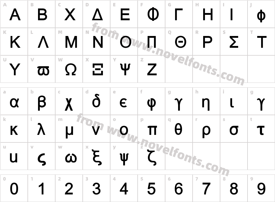 Naxos-BoldCharacter Map