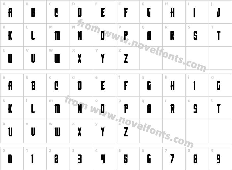 Nemesis Enforcer BoldCharacter Map