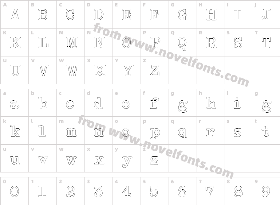 NeoBulletin OutlineCharacter Map