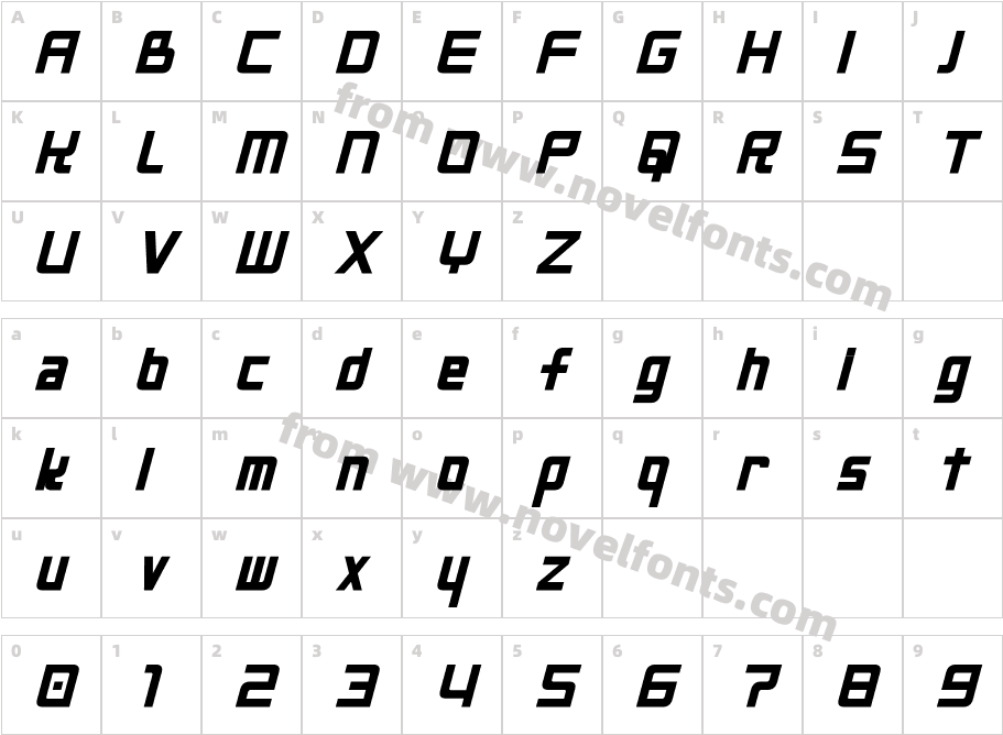 Neo Gen Bold ItalicCharacter Map