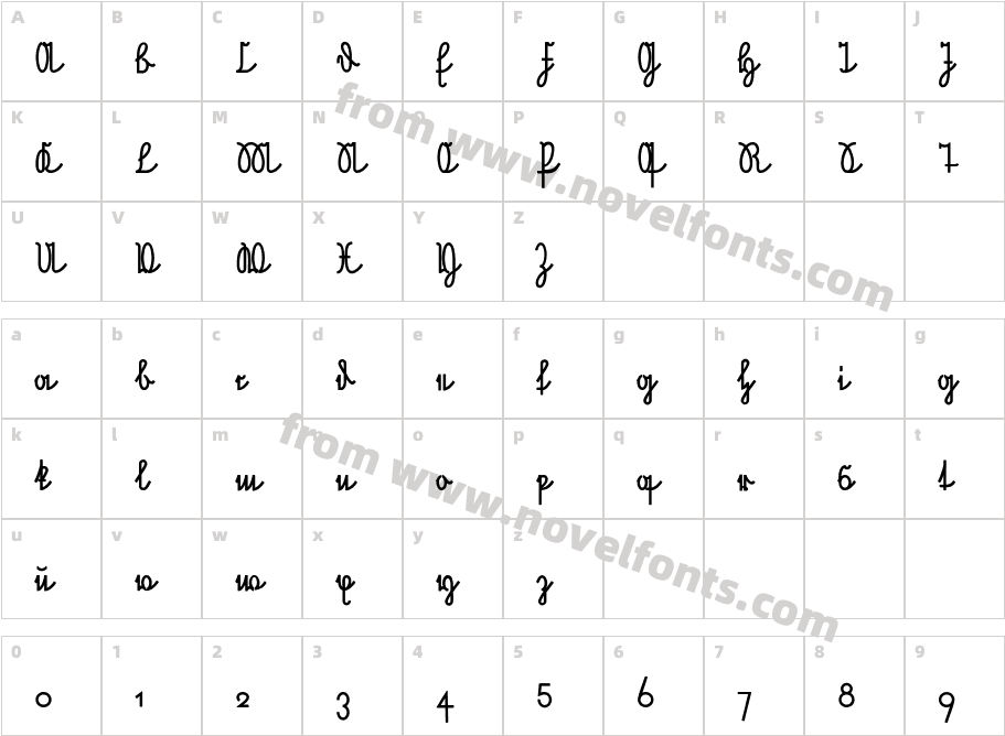 NeueRudelskopfVerbunden-BoldCharacter Map