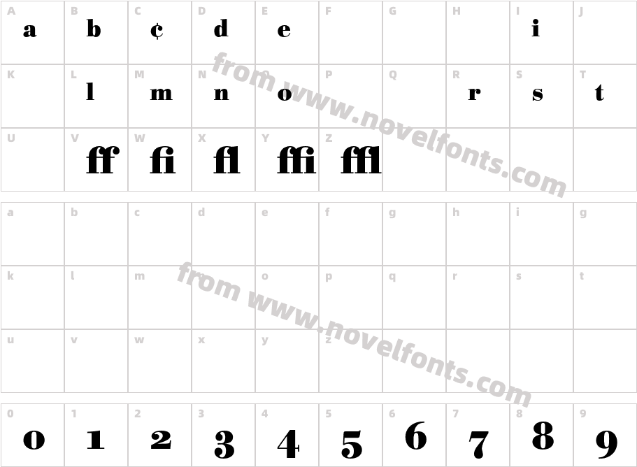 BodoniBE-BoldExpCharacter Map