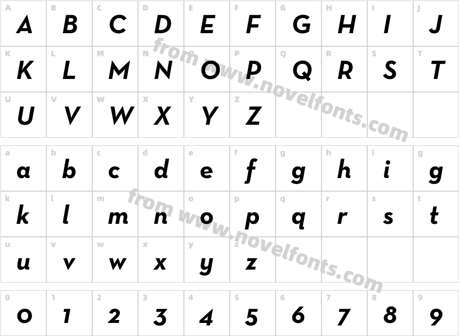 Neutra Text Bold ItalicCharacter Map